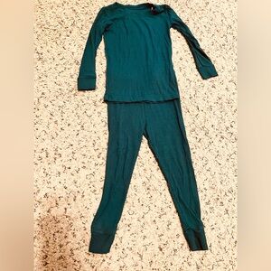 Little Sleepies Two Piece 18-24 Months Dark Green Ribbed Pajamas